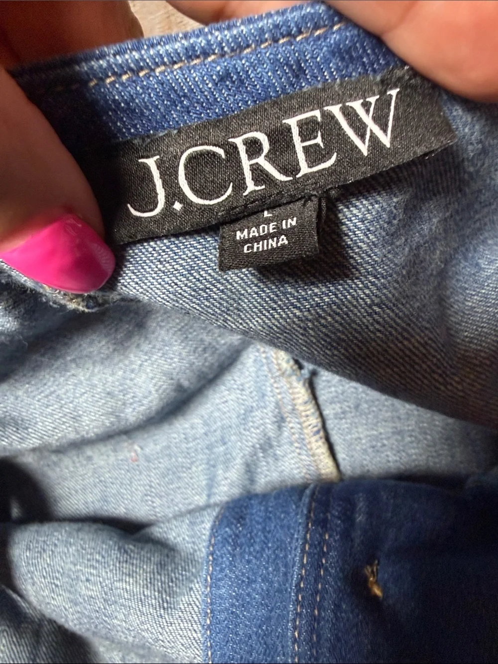 J. Crew Claudia Sleeveless Button Front Denim Mini Shift Dress Medium Indigo XL